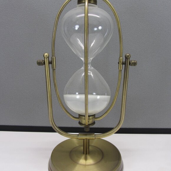Pier 1 Imports 30 Min Brass Hourglass. Sand Timer Sand Clock Nautical Maritime. - Picture 3 of 5